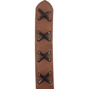 Laced Leather Ring Belt - Brown with Black