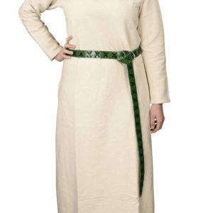 Laced Leather Ring Belt - Green with Black