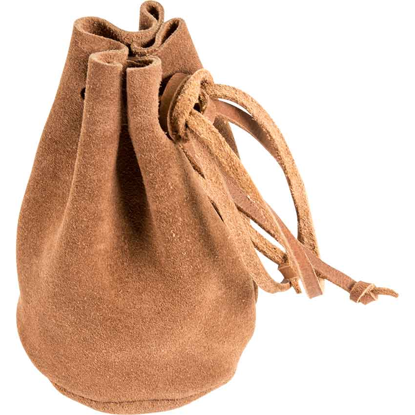 Medieval Large Leather Drawstring Pouch