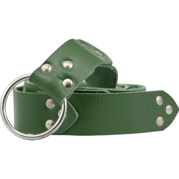 Fighters Leather Ring Belt - Green