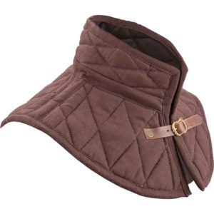 Brass Buckle Padded Collar - Brown
