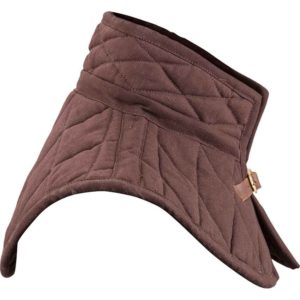 Brass Buckle Padded Collar - Brown