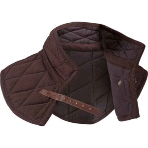 Brass Buckle Padded Collar - Brown
