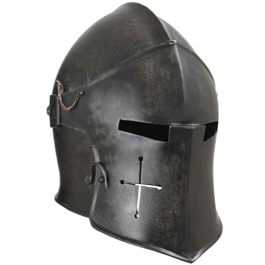 Image of Epic Dark Visored Barbuta Helmet