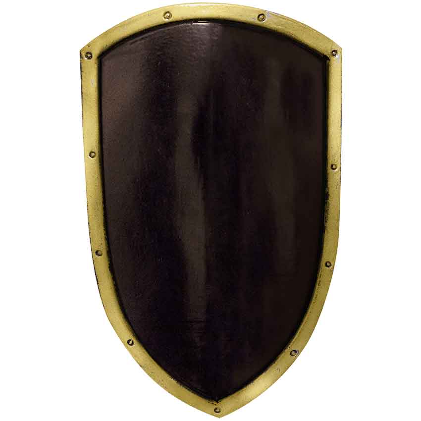 Image of Black and Gold Ready For Battle LARP Kite Shield