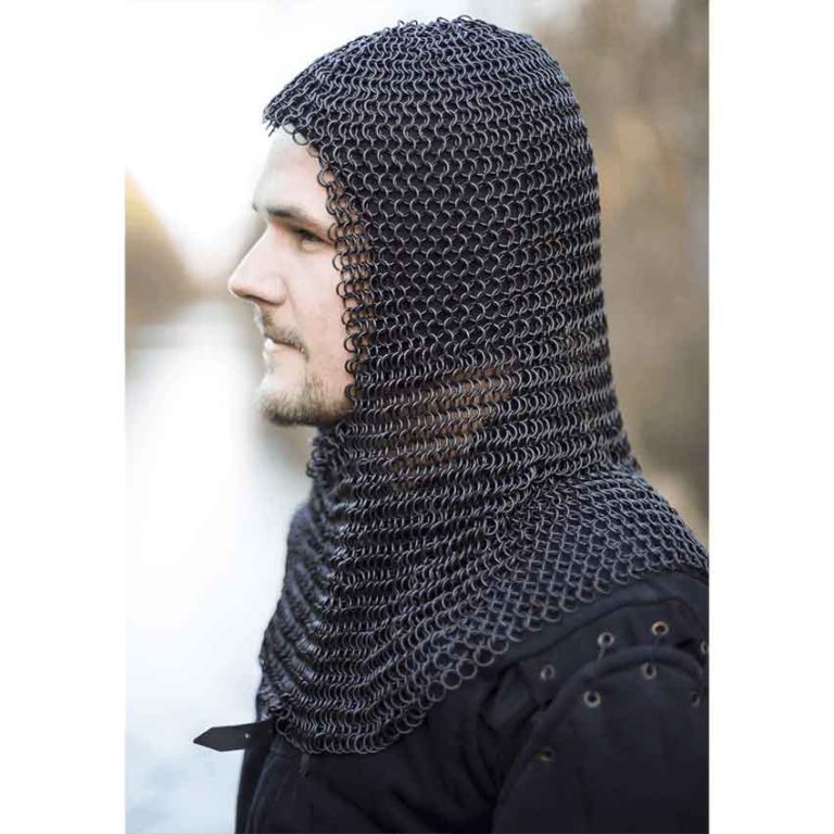 Black Alaric Chainmail Hood