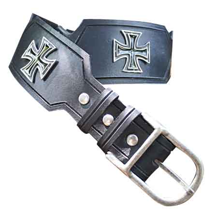 Image of Templar Cross Leather Belt