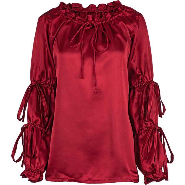 Juliet Tied Sleeve Satin Blouse - MCI-715 - Medieval Collectibles