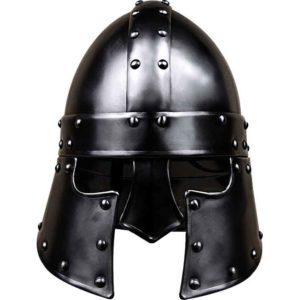 Blackened Halanor Barbuta Helmet