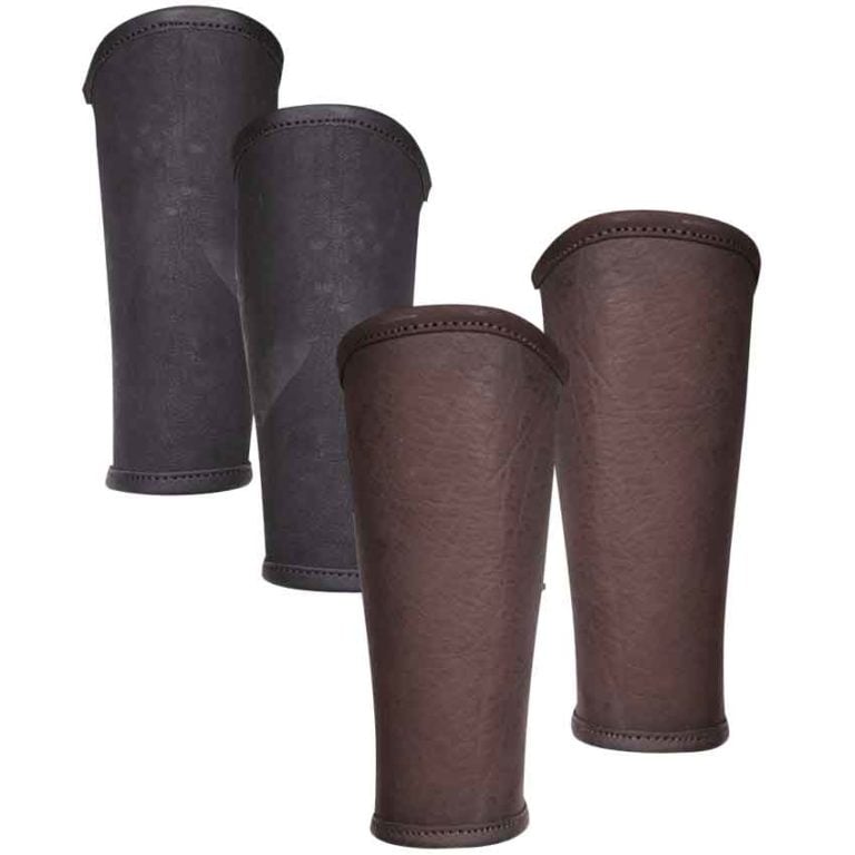Durable Faux Leather Medieval Greaves For LARP Cosplay