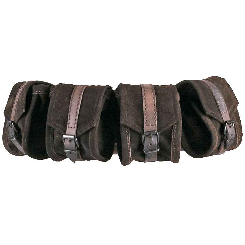 Multi Pouch Leather Belt