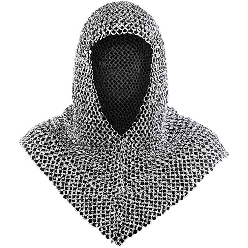 Richard Riveted Steel Chainmail Coif - MY100652 - Medieval Collectibles