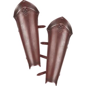 Fleur-de-Lis Lancelot Leather Greaves