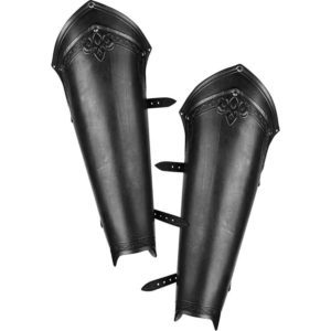 Fleur-de-Lis Lancelot Leather Greaves