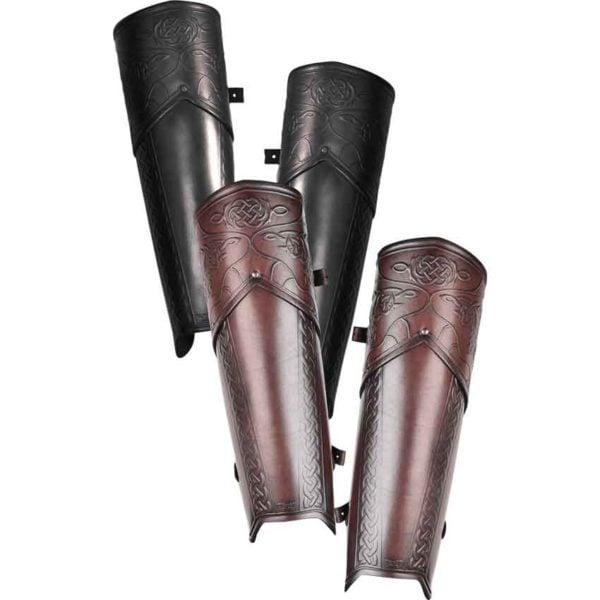 Durable Faux Leather Medieval Greaves For LARP Cosplay main image 0