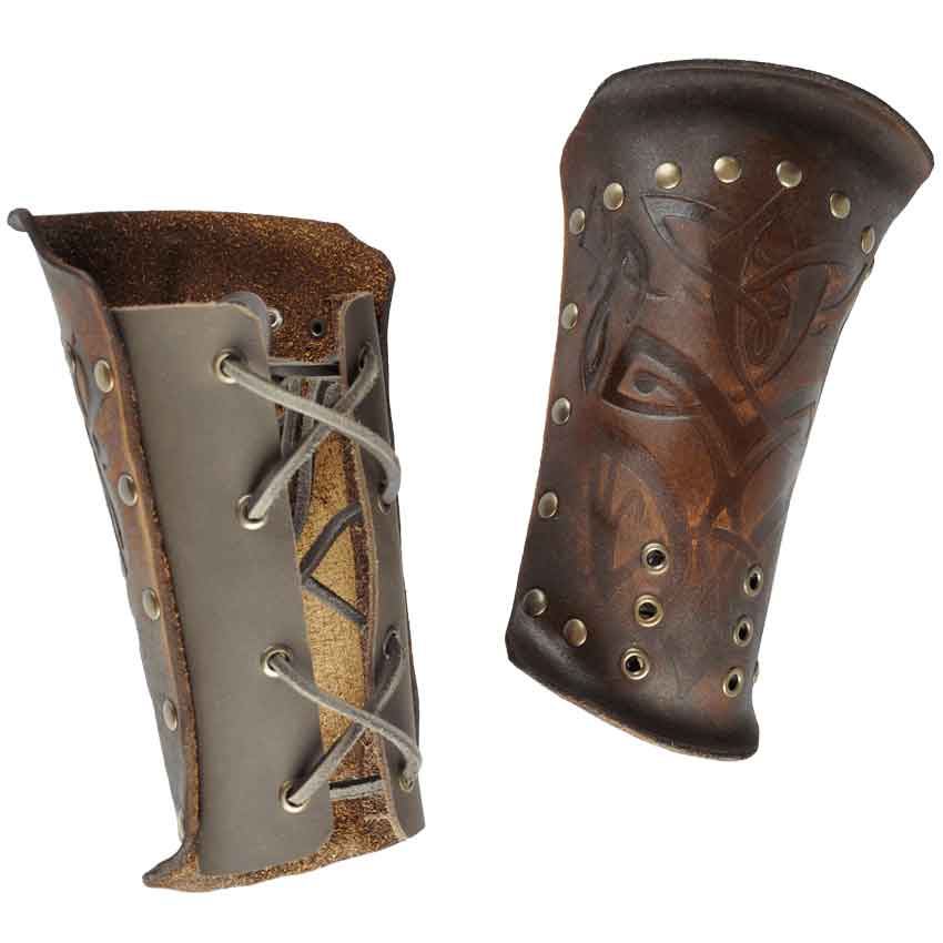 Odomar Viking Leather Bracers - Medieval Collectibles
