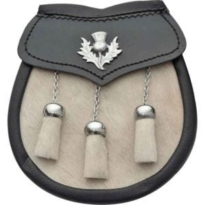 White Cowhide Dress Sporran