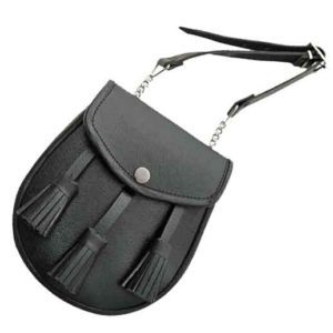 Black Tasseled Medieval Sporran Pouch