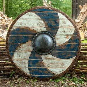 Thegn LARP Shield - Blue/White -70 cm