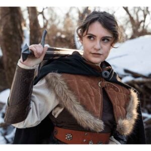 Nimue Fur Lined Suede Gorget