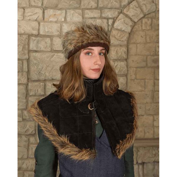 Nimue Fur Lined Suede Gorget