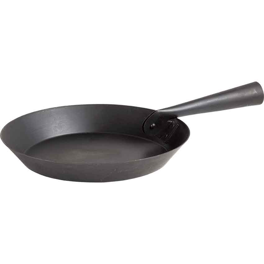 Steel Skillet with Folding Handle - HW-700228 - Medieval Collectibles