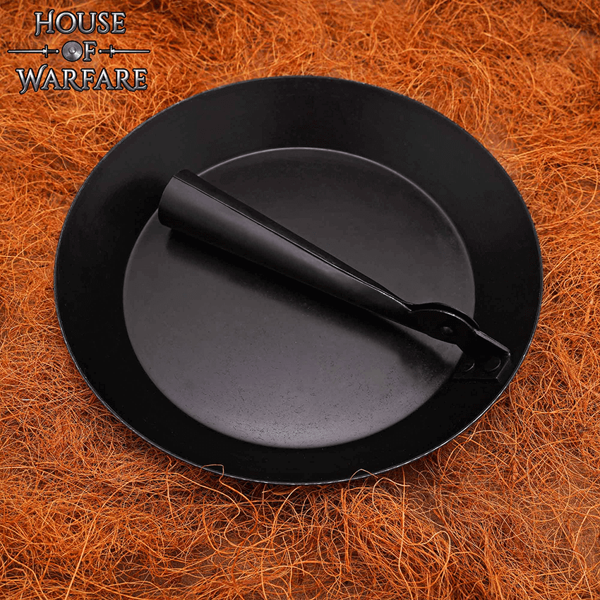 Steel Skillet with Folding Handle - HW-700228 - Medieval Steel Skillet with Folding Handle - HW-700228 - Medieval