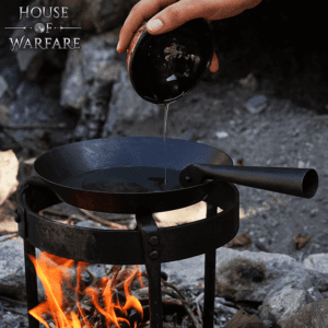 Steel Skillet with Folding Handle - HW-700228 - Medieval Steel Skillet with Folding Handle - HW-700228 - Medieval