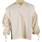 Collared Pirate Shirt - Ecru - HW-700935 - Medieval Collectibles