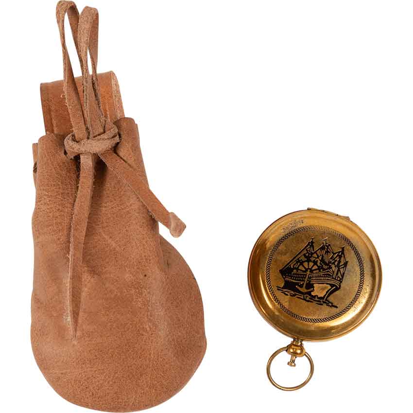 Adventurers Compass with Pouch - HW-701183 - Medieval Collectibles