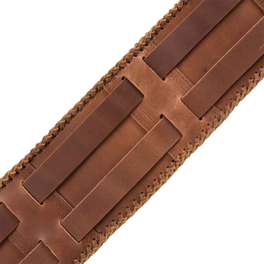 Laced Leather Wide Brown - Belt - HW-701323 - Medieval Collectibles