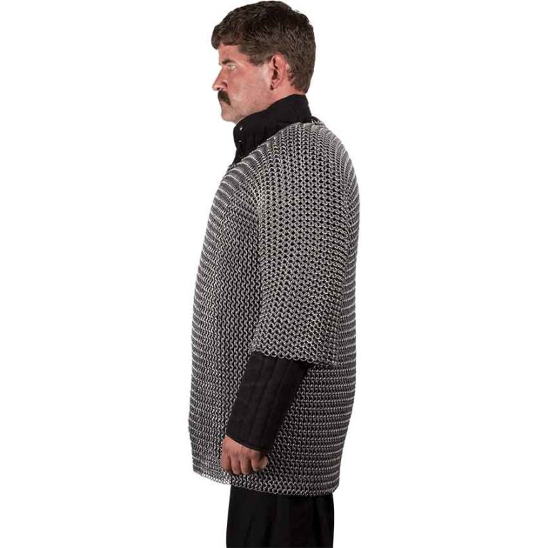 Aluminum and Rubber Half Sleeve Chainmail Hauberk