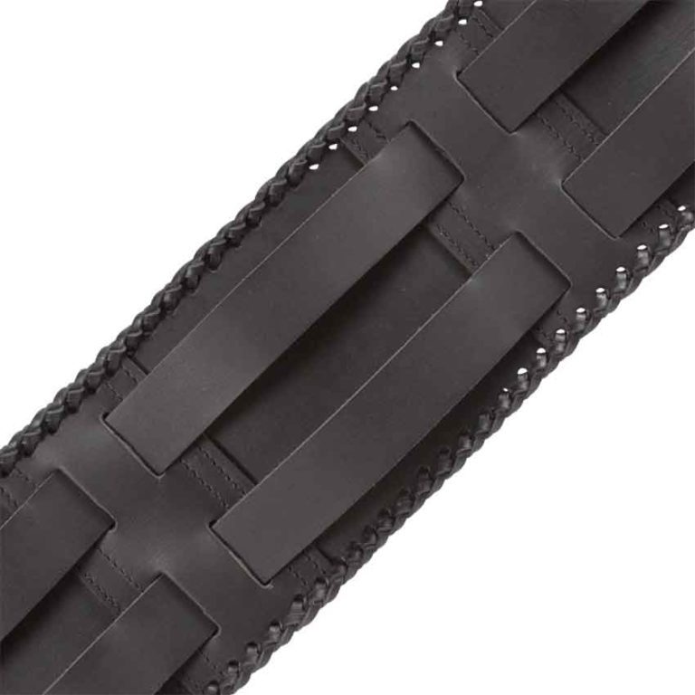 Laced Leather Wide Belt - Black - HW-701371 - Medieval Collectibles