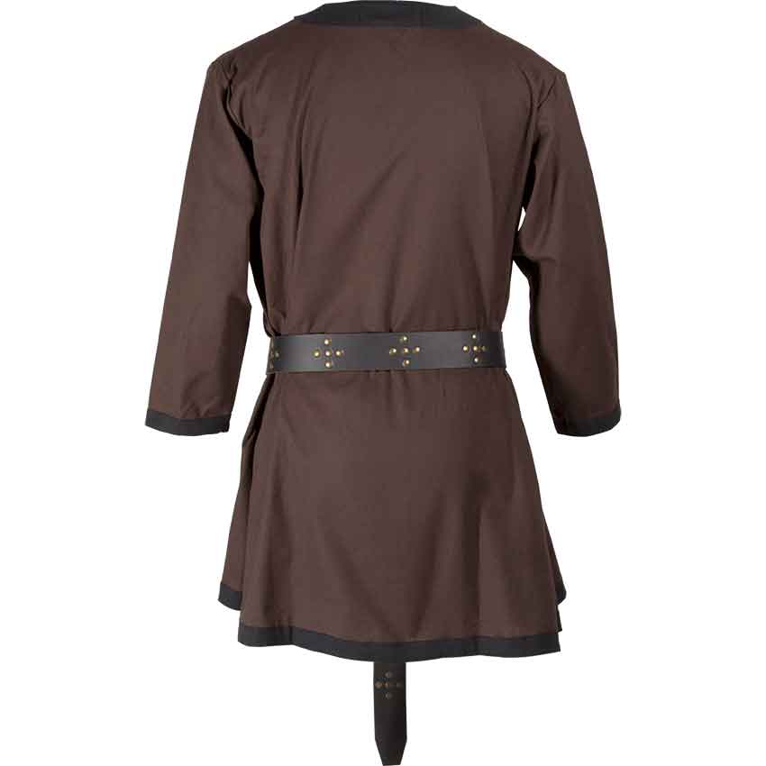 Basic Medieval Tunic - Brown with Black - HW-701393BR - Medieval ...