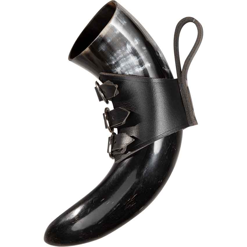 Skarde Norse Drinking Horn with Holder