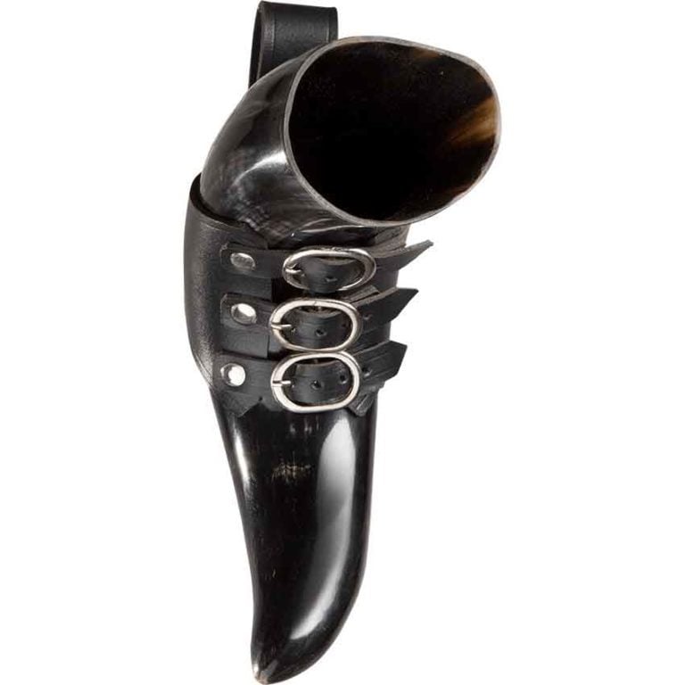 Skarde Norse Drinking Horn with Holder