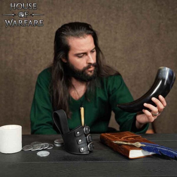 Skarde Norse Drinking Horn with Holder