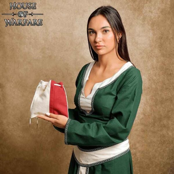 Two Color Cotton Drawstring Pouch