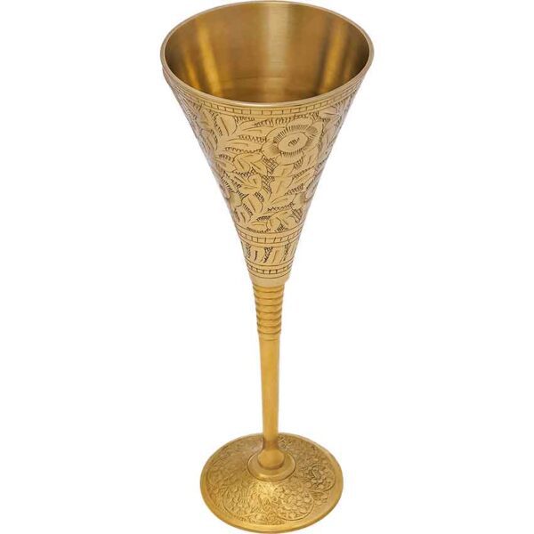 Fluted Brass Goblet