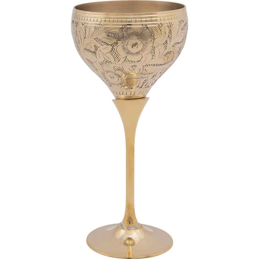 Floral Brass Goblet HW701387 Medieval Collectibles