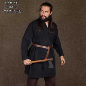 Mens Long Sleeve Viking Undertunic - Black