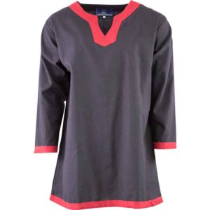 Basic Medieval Tunic - Black with Red