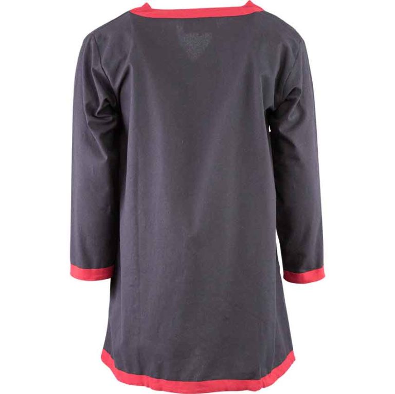 Basic Medieval Tunic - Black with Red