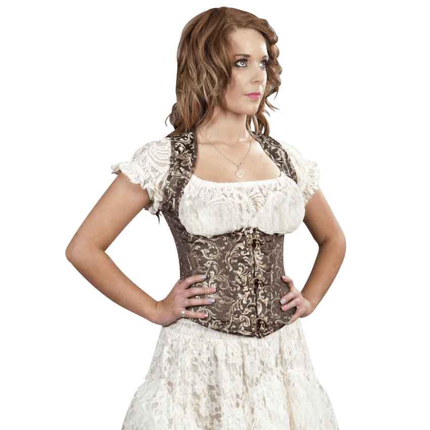 Juliette Gold Scroll Underbust Corset - BR-0118 - Medieval