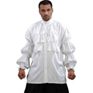 Medieval Poet's Pirate Half Cape Medieval Shirt Costume [White] :  : Clothing, Shoes & Accessories