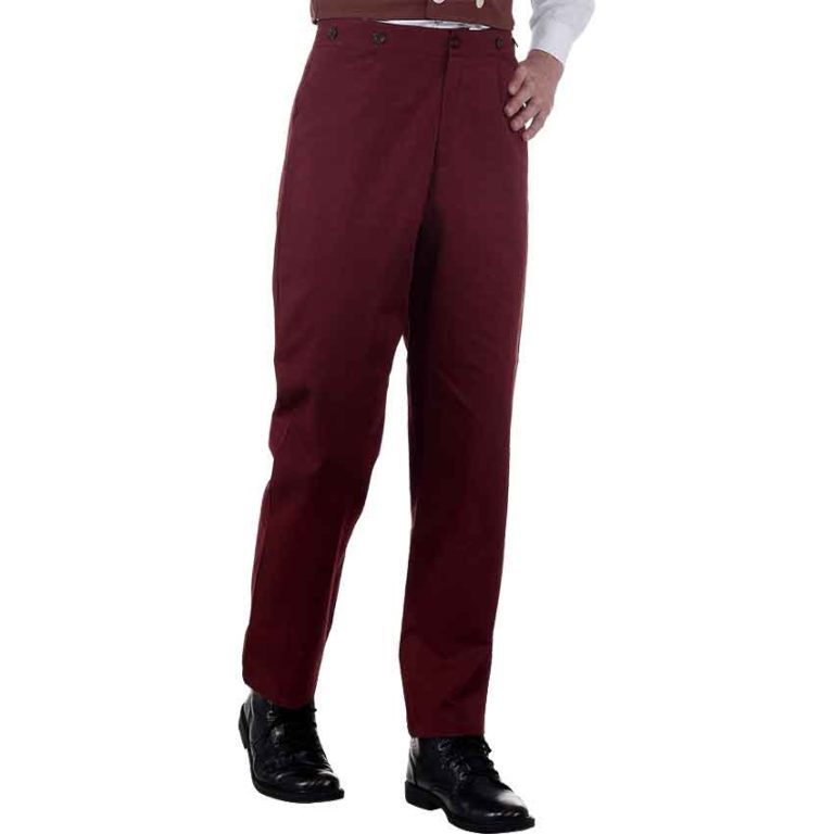 Classic Maroon Steampunk Trousers - DC1329 - Medieval Collectibles