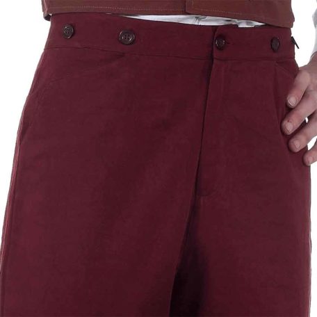 Classic Maroon Steampunk Trousers - DC1329 - Medieval Collectibles