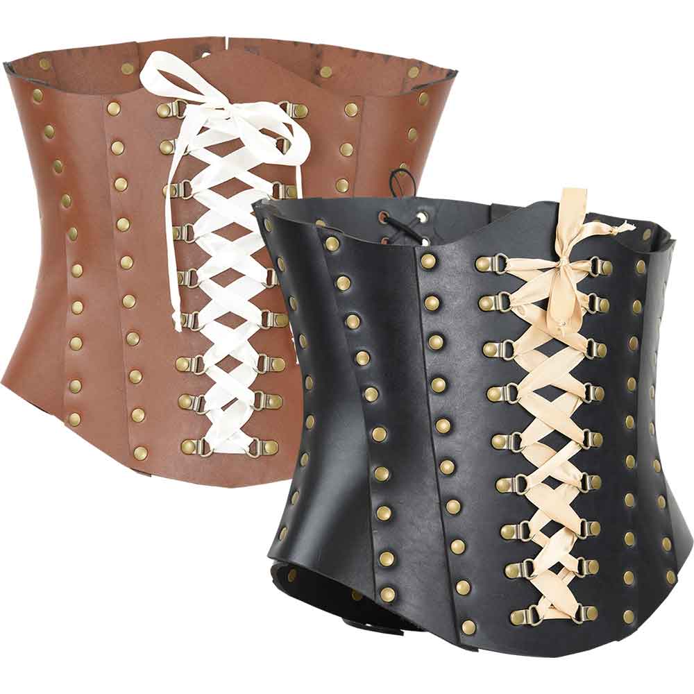 Medieval Women's Brown Leather Underbust Corset