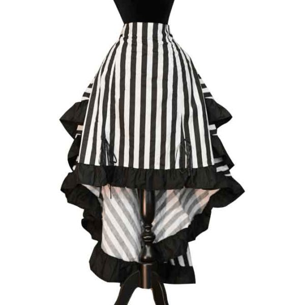 Gothic Striped High Front Bustle Skirt