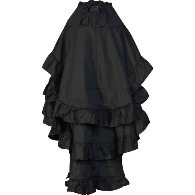 Gothic Black High Front Bustle Skirt - DR-1148 - Medieval Collectibles